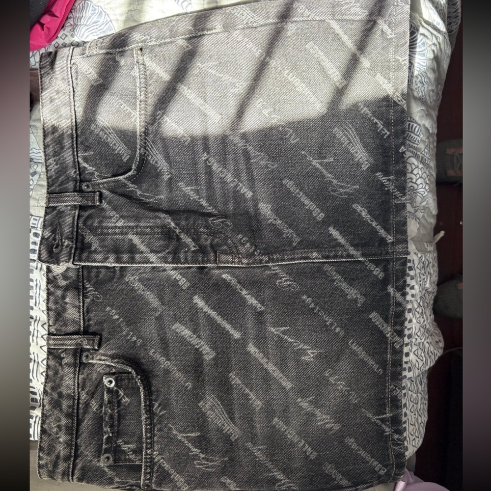 Balenciaga Black Denim Skirt
